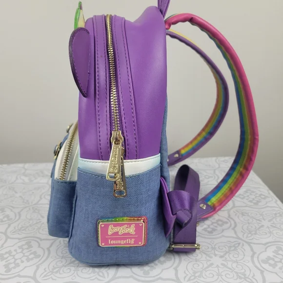 LISA FRANK LOUNGEFLY Painter Panda Heart Rainbow Backpack - Picture 5 of 15